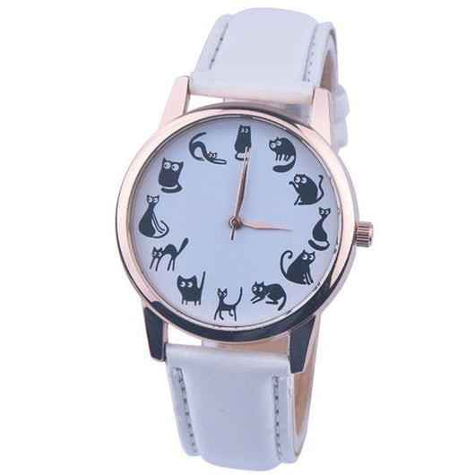 Reloj de Mujer Gato Correa Cuero Cuarzo - Image 9