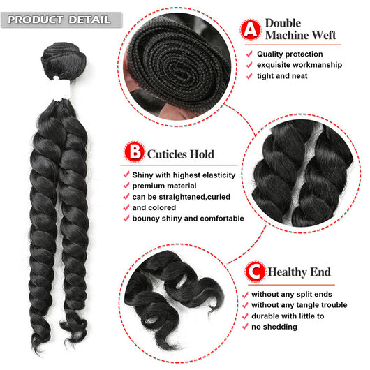 Juego de Cortina de Cabello de Fibra Sintética - Image 4