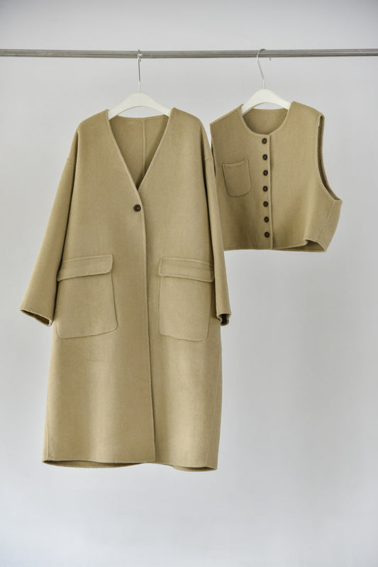 Chaleco Cardigan Reversible de Lana Doble Faz - Conjunto Elegante - Image 2