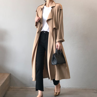 Abrigo Trinchera Largo para Mujer Estilo Británico Retro - Image 25