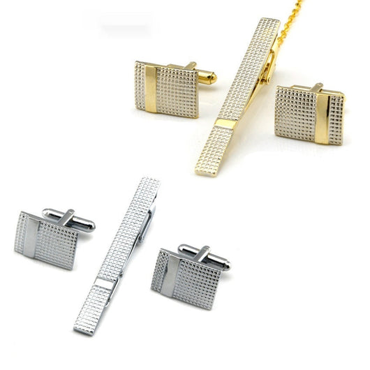 Set de 4 Piezas: Pasador de Corbata y Gemelos Elegantes