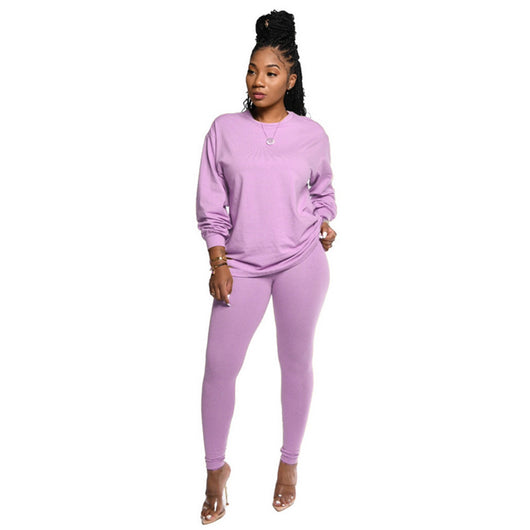 Conjunto Deportivo de Sudadera y Pantalón Liso de Manga Larga - Image 13