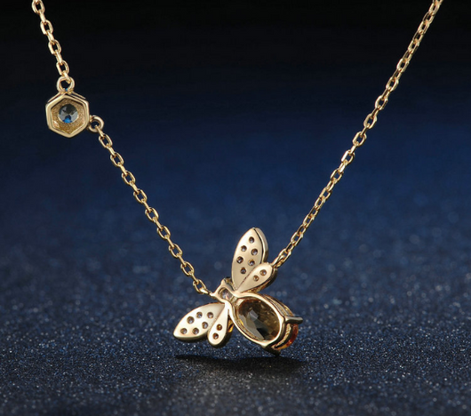 Collar de Abeja con Incrustación de Citrino y Peridoto Natural - Image 4