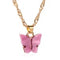 MINI COLORFUL BUTTERFLY" NECKLACEMINI COLORFUL BUTTERFLY" NECKLACE Morado