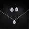 Water drop zircon earrings necklace Set Blanco