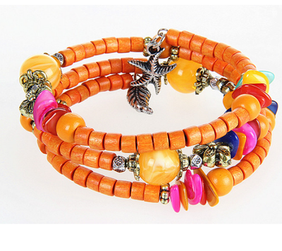 Pulsera de Madera Vintage con Cuentas Budistas y Detalles en Concha - Image 10