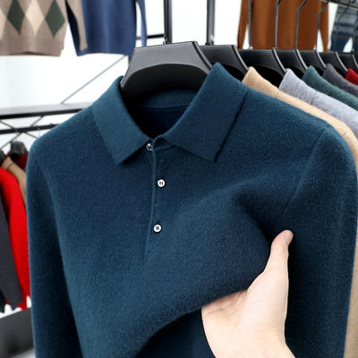Polo Cuello Vuelto de Punto Manga Larga para Hombre - Image 14