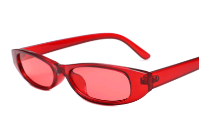 Black small frame sunglasses with light pink tinted lenses, featuring a sleek and fashionable design. - Image 6