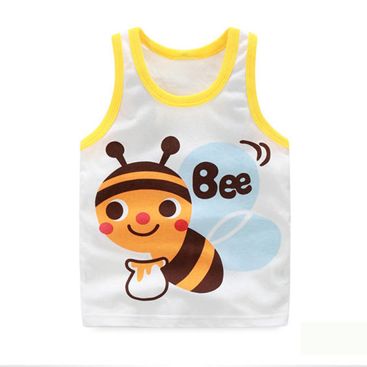 Playera Infantil con Estampado de Dibujos Animados y Chaleco