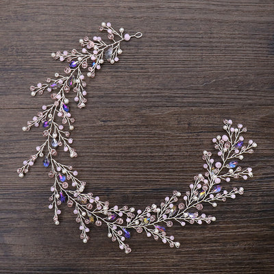 Diadema de Cristal Rosa Artesanal Europeo y Americano - Image 3