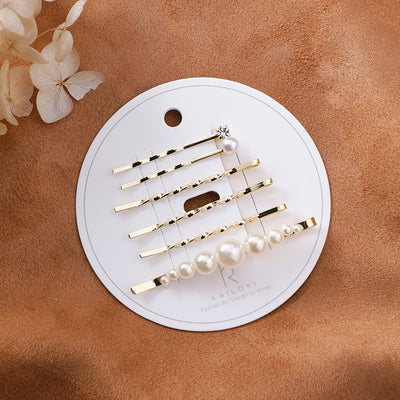 Pasador de Cabello Perla con Cristales Brillantes para Flequillos - Image 5