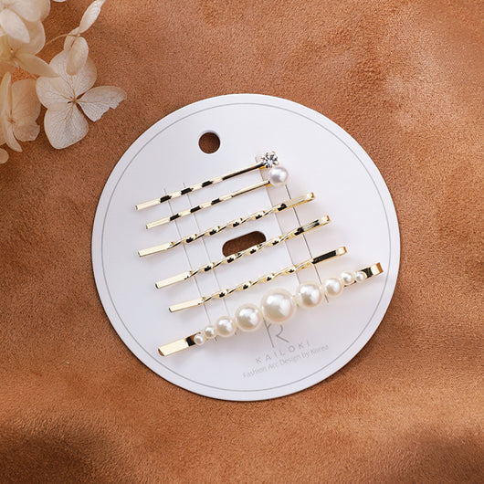 Pasador de Cabello Perla con Cristales Brillantes para Flequillos - Image 5