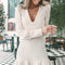 Vestido Largo Escote V con Volantes
