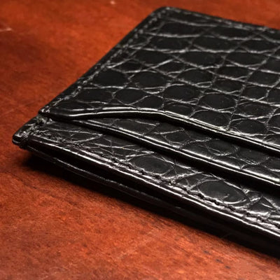 Billetera Hombre Cuero Genuino Patrón Cocodrilo Multi Tarjetas - Image 2