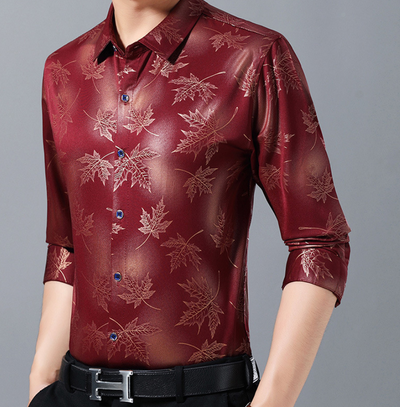 Camisa Casual de Manga Larga Estampada para Hombre - Image 5