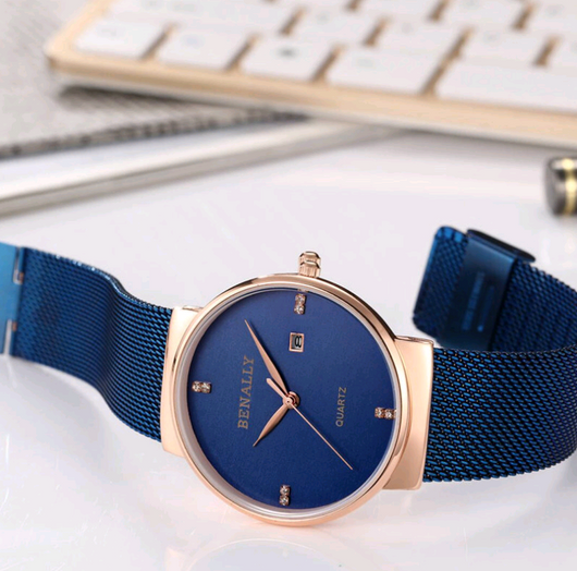 Reloj de Cuarzo Deportivo Empresarial con Malla Metálica Ultrafino a Prueba de Agua - Image 10