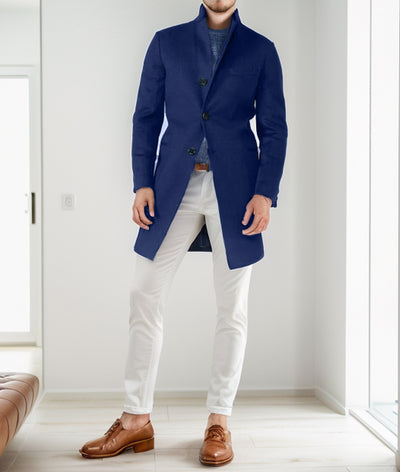 Abrigo de Lana Estilo Británico Largo para Hombre - Image 20