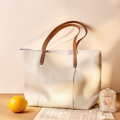 Bolso Tote de Cuero Genuino Hecho a Mano - Bolsa Portátil para Mujer - Image 8