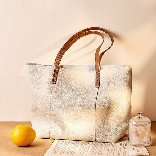 Bolso Tote de Cuero Genuino Hecho a Mano - Bolsa Portátil para Mujer - Image 8
