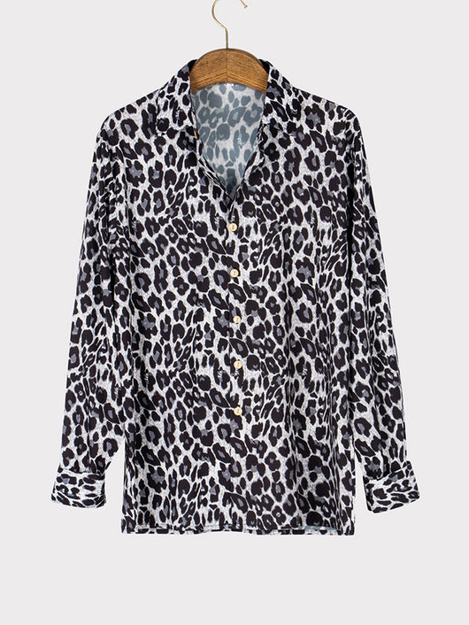 Camisa Estampado Leopardo Manga Larga para Hombre - Image 3