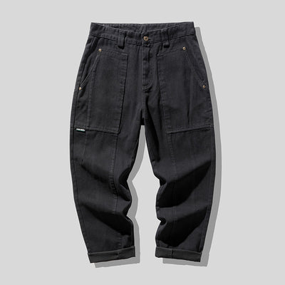 Pantalones Cargo Holgados Verde Militar Estilo Retro para Hombre - Image 8