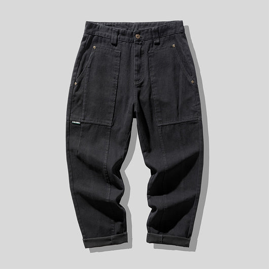 Pantalones Cargo Holgados Verde Militar Estilo Retro para Hombre - Image 8