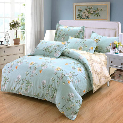 Juego de Cama Infantil de 4 Piezas con Diseños Animados