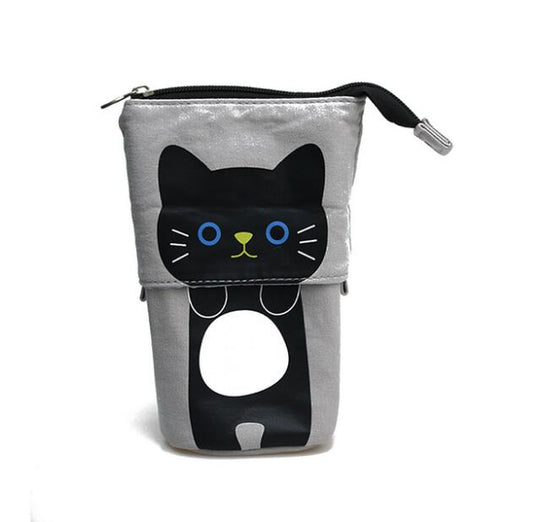 Estuche Flexible para Lápices con Diseño de Gato Adorable