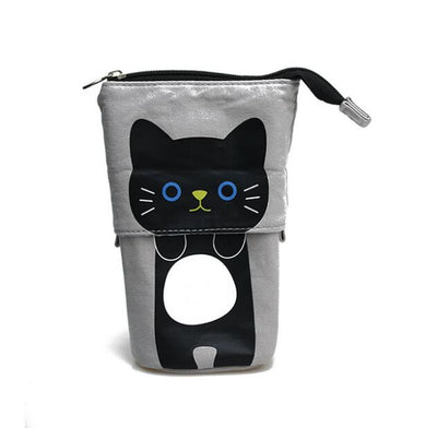 Estuche Flexible para Lápices con Diseño de Gato Adorable