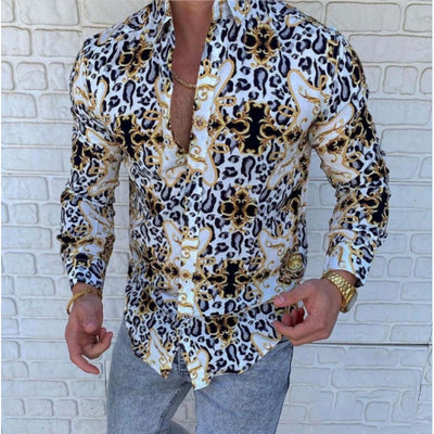 Camisa Casual de Manga Larga con Estampado para Hombre - Image 14
