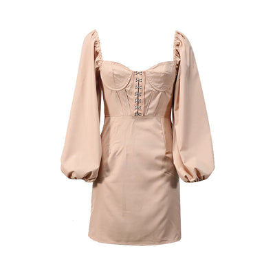 Vestido Elegante de Chifón con Manga Larga y Falda Ajustada - Image 16