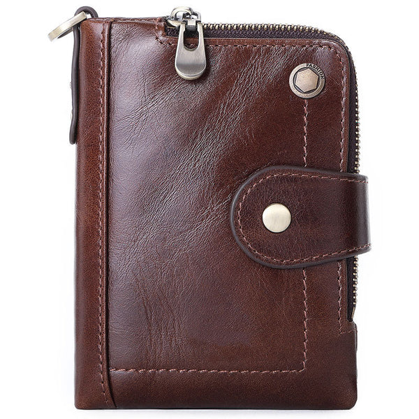 Bolsa de Cuero Genuino con Cierre de Hebilla - Estilo Casual y Versátil