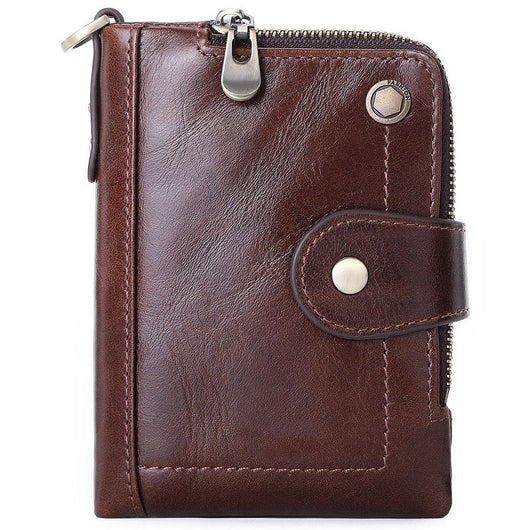 Bolsa de Cuero Genuino con Cierre de Hebilla - Estilo Casual y Versátil