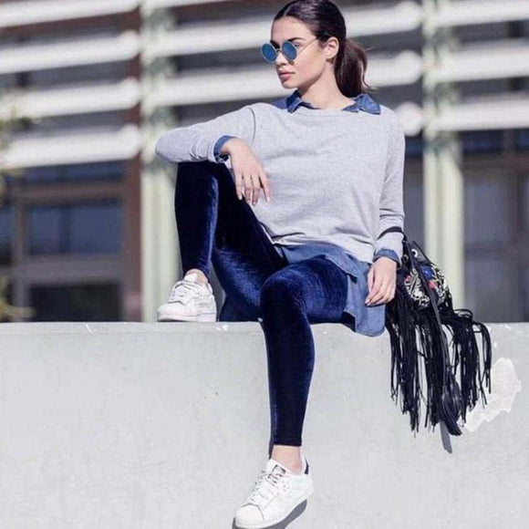 Pantalones Casuales Velvet Micro para Mujer