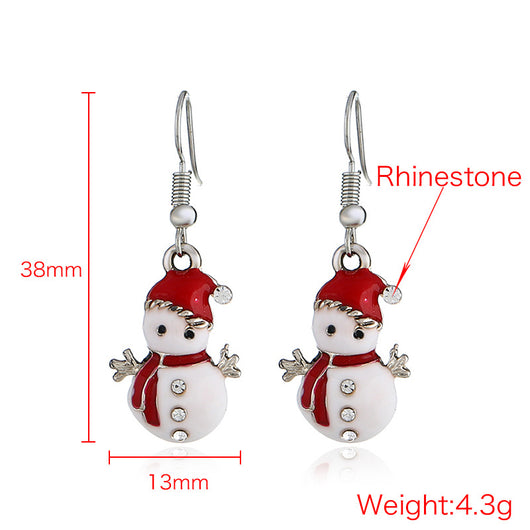 Aretes Navideños Muñeco de Nieve Brillante - Image 2
