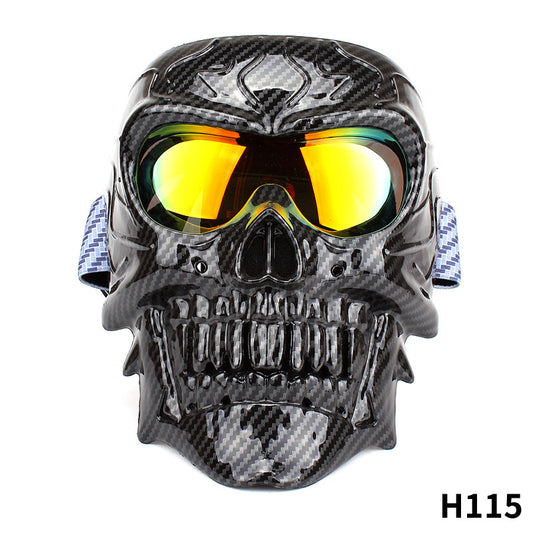 Máscara Motociclista Antiaire con Calavera y Lentes Integrados