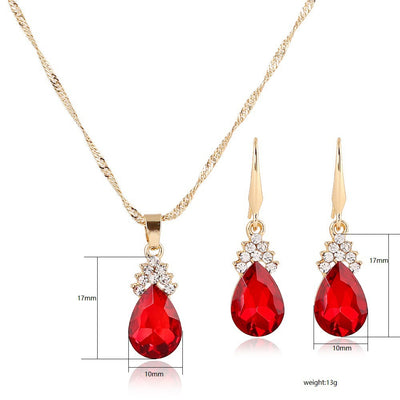 Conjunto de Collar y Aretes de Cristal Diamante para Mujer - Image 10