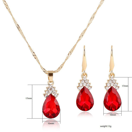 Conjunto de Collar y Aretes de Cristal Diamante para Mujer - Image 10