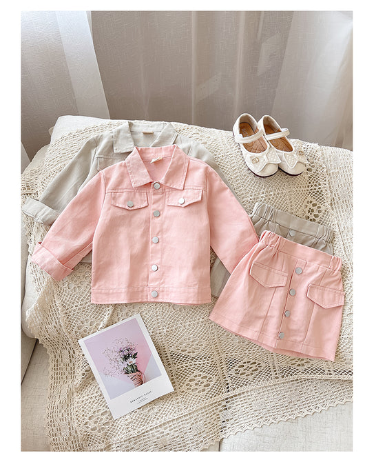 Conjunto Abrigo y Falda Estilo Coreano para Niñas - Image 3