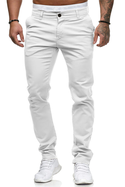 Pantalones Casuales Slim Fit en Colores Sólidos para Hombre - Image 13