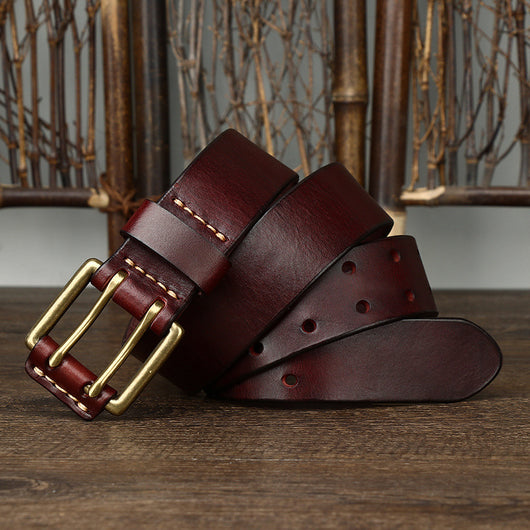 Cinturón de Cuero para Hombre con Hebilla Doble Pasador - Image 9