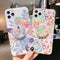 Funda para Celular con Diseño Floral Láser y Soporte