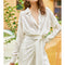 Vestido Camisero Blanco Escote en V para Mujer