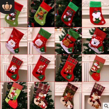 Set de Calcetines Navideños con Adornos Santa y Árbol - Bolsa de Regalo