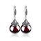 Vintage Round Garnet Earrings Rojo