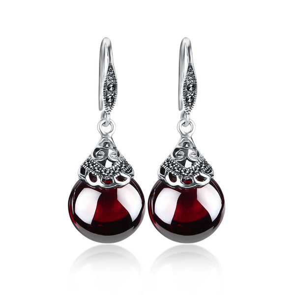 Pendientes Vintage de Granate Redondo - Image 9