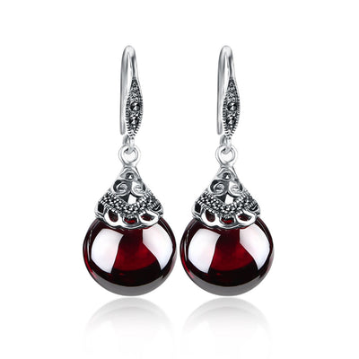 Pendientes Vintage de Granate Redondo - Image 9