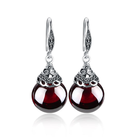 Pendientes Vintage de Granate Redondo - Image 9