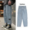 Jeans Rectos Rotos Estilo Coreano Oversized