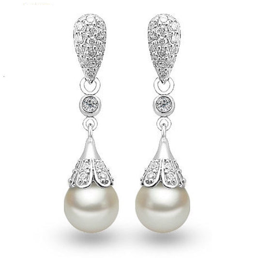 Aretes de Perlas Largas Elegantes